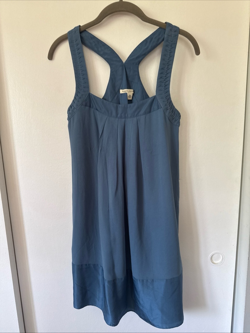 Banana Republic Slate Blue 100% Silk Sleeveless Racerback Dress XS